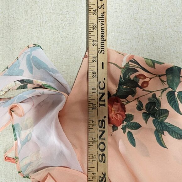 Belle Sky Womens Asymmetrical Midi Dress Size Xl Floral Spring Ruffle Bloomcore - Picture 7 of 9